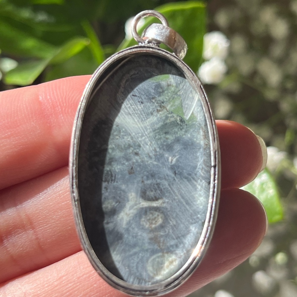 925 silver overlay Kambaba jasper pendant - Picture 5 of 5